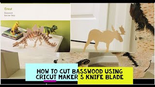 How to cut Basswood in Cricut maker using Knife bladeCutt wood on Cricut [upl. by Nennerb]