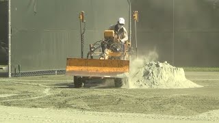 LaserTapered Resurfacing on a HarTru Clay Court [upl. by Ethban723]