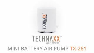 TECHNAXX MINI BATTERY AIR PUMP TX261 ENGLISH [upl. by Corydon481]