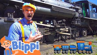 Blippi Explores A Steam Train  Learning Trains For Kids [upl. by Oona]