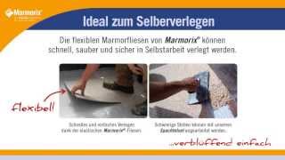 Steinteppich schnell verlegen mit Marmorix®  der flexiblen NatursteinteppichBodenfliese [upl. by Gulgee294]