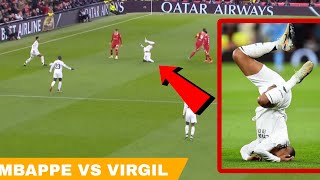 Kylian Mbappé vs Virgil van Dijk Conor Bradley tackle Mbappe Liverpool vs Real Madrid UCL 2024 [upl. by Avihs]