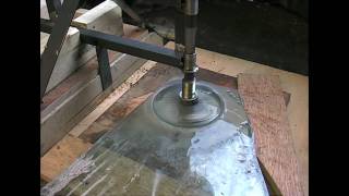 Cutting a 6 inch disk from 19mm glass for telescope mirror [upl. by Gnohp]