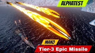 Mako New Tier3 USA Missile Damage and Review Alphatest modernwarships [upl. by Willey312]