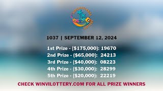 VI Lottery Drawing Results for 1037 Hurricane Preparedness Ticket  9122024 [upl. by Nawoj]