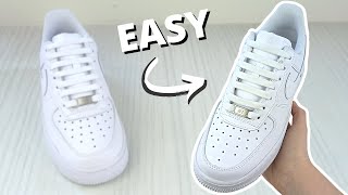 HOW TO BAR LACE NIKE AIR FORCE 1s EASY Way [upl. by Adalheid]