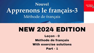 Nouvel Apprenons le français3 Méthode de français NEW 2024 EDITION Leçon0 Part1 [upl. by Monteith]