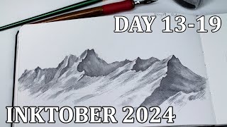 Inktober 2024 day 13 19 Sketching with homemade oak gall ink  Mountain Ridge [upl. by Zolnay829]