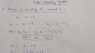 Gibbs Helmholtz Equation [upl. by Mw]