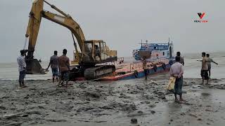 Excavator Passing River [upl. by Beryle]