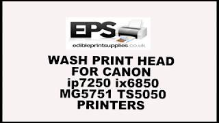 How to Wash Print Head Canon Edible Food printers MG5751 MG5750 ip7250 TS5050 ix6850 [upl. by Annodal]