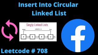 INSERT INTO CIRCULAR LINKED LIST  LEETCODE  708  PYTHON SOLUTION [upl. by Dnomso]