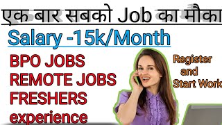 Work from home jobRemote online jobs without investmentBPO Customer care jobs Freshers jobs [upl. by Nicholl36]