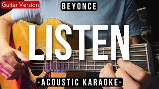 Listen Karaoke Acoustic  Beyonce HQ Backing Track [upl. by Norud511]