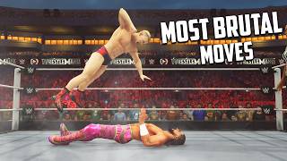 60 Most Brutal MovesFinishers in WWE 2K24 [upl. by Akciret]