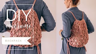 DIY EASY Macrame BACKPACK by DIY MACRAME WORLD [upl. by Swart]