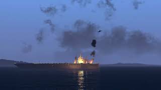 Awful Moment when US F16 Pilots Ambush and Destroy a Russian Aircraft Carrier In Crimea [upl. by Anomar]