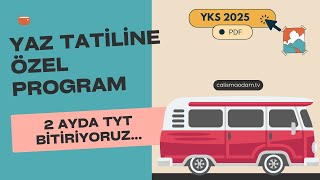 Yaz Tatiline Özel 2 Ayda TYT Bitirme Programı  2025 Tayfa  PDF [upl. by Ecinna]