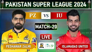 PSL LIVE  PESHAWAR ZALMI vs ISLAMABAD UNITED MATCH 20 LIVE COMMENTARY  PZ vs IU LIVE [upl. by Casta422]