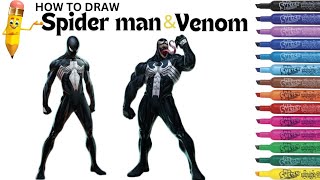 How To Draw Spider Man Vs VenomHow to DRAW SPIDERMAN Symbiote SuitStep By StepSpider Man 2 [upl. by Till]