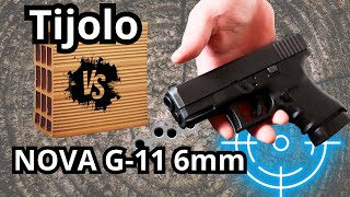 NOVA G11 6mm VS C11 6mm airgun da Rossi TESTE DE POTÊNCIA  SERÁ QUE PERFURA O TIJOLO 🧱 [upl. by Naasah]