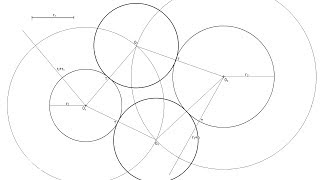 Circunferencias de radio conocido tangentes a otras dos circunferencias dadas [upl. by Artcele]