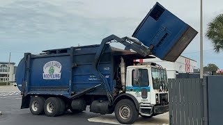 Land O’ Lakes Recycling Mack MR EZPack Hercules Front Loader Garbage Truck on Massive Dumpsters [upl. by Aleyak748]