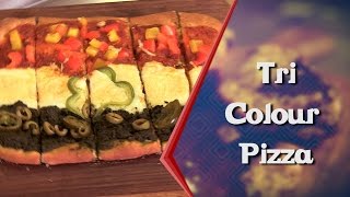 How To Make TriColour Pizza II Republic Day Special [upl. by Learsi]