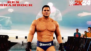 WWE 2K24 Ken Shamrock Entrance  Finisher Signature amp Victory Motion with GFX Concept [upl. by Kacy]