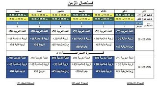 استعمال الزمن لجميع المستويات من الأول إلى السادس خلال فترة التعليم الصريح [upl. by Davena830]