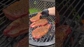 Ribeyes with Peppercorn Sauce  Over The Fire Cooking by Derek Wolf [upl. by Anniken]