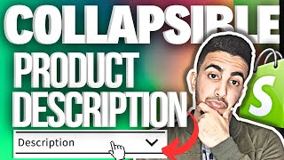 How To Add Collapsible Product Description Section In Shopify [upl. by Ennovad]