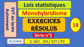 Exercices résolus sur les lois statistiques  Monohybridisme  série n°2 [upl. by Aihsel595]