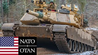 US Army NATO M1A2 Abrams tanks and Fighting Vehicles in a live fire exercise in Poland [upl. by Strickland255]