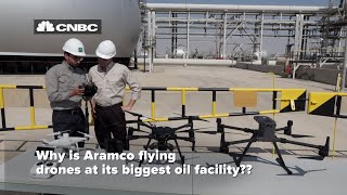 How oil giant Aramco is using drones at its biggest oil facility [upl. by Ahseel]