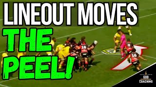 Lineout Moves  The Back Peel in Rugby  Rugby Analysis  GDD Coaching [upl. by Linskey]