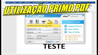 Passo a Passo Completo da Utilização do Software PRIMO PDF Criar PDF e Colocar SENHAS [upl. by Barmen868]