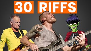 Top 30 Most Iconic Bass Riffs [upl. by Benedicto]