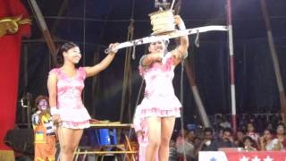 Acrobatic Jumbo Circus F  Whirling Ladies Part 1  Thrissur India Jan2012 [upl. by Leidgam]