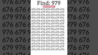 It is hard to find the location of 979 in 7 sec find location gk eyetest puzzle1to3iq puzzle [upl. by Noseaj]