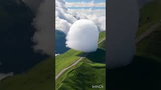 Falling clouds in Mountain 🏔️ rare Beautiful scene😱 rolled clouds  yt studioyt shorts travel [upl. by Hanleigh666]