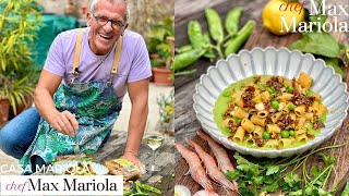 PASTA di farina di lenticchie CON GAMBERETTI PISELLI E PISTACCHI 🤤 Ricetta di Chef Max Mariola [upl. by Joyann]