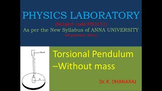 How to calculate Moment of Inertia Torsional pendulum Without mass [upl. by Jeminah]