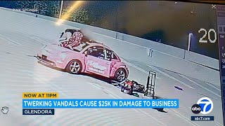 Twerking teens vandalize 18 cars at Glendora business [upl. by Weitman]