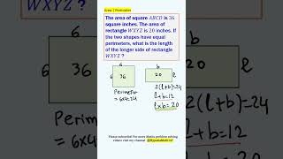 Area  Perimeter  Find the length of the Longer Side of the Rectangle maths [upl. by Benge243]