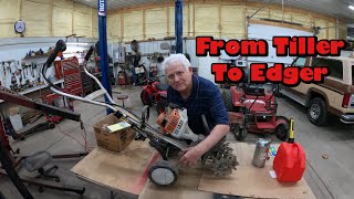 Gardening Made Easy Turning a Tiller Into an Edger [upl. by Nortad]