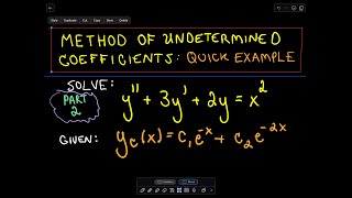 Method of Undetermined Coefficients  Part 2 [upl. by Atiz]