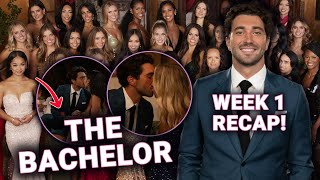 The Bachelor Week 1 RECAP Lea Gets First Impression Rose amp Joey Eliminates 10 Women [upl. by Winfield212]