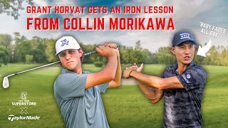 Collin Morikawa Gives GrantHorvatGolfs An Iron Play Masterclass [upl. by Halac]