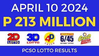 Lotto Result April 10 2024 9pm PCSO [upl. by Rabin]